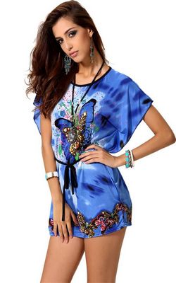 F56310 Women Chiffon Tunic Longshirt Womens Blouse Dresses